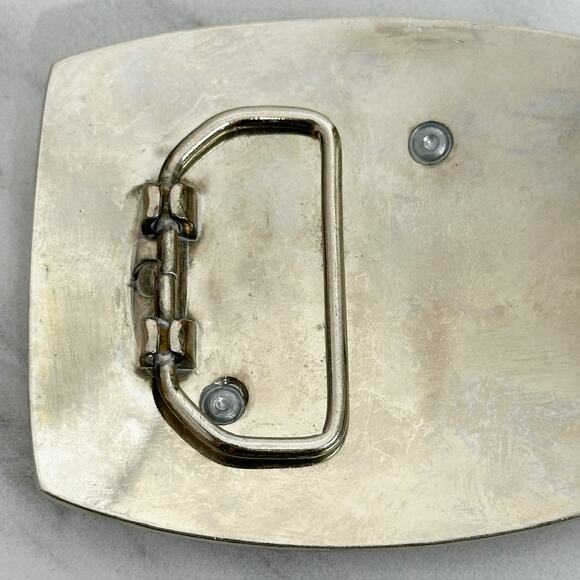 Rhinestone Studded N Letter Initial Monogram Silver Tone Belt Buckle - Picture 6 of 14